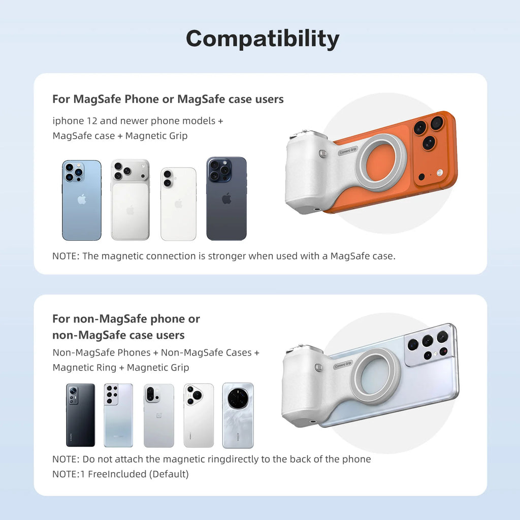 Hellodigi Magnetic Phone Camera Shoot Hand Grip Universal Smart Phone Holder Shooting Remote Control Handle for Iphone Andriod
