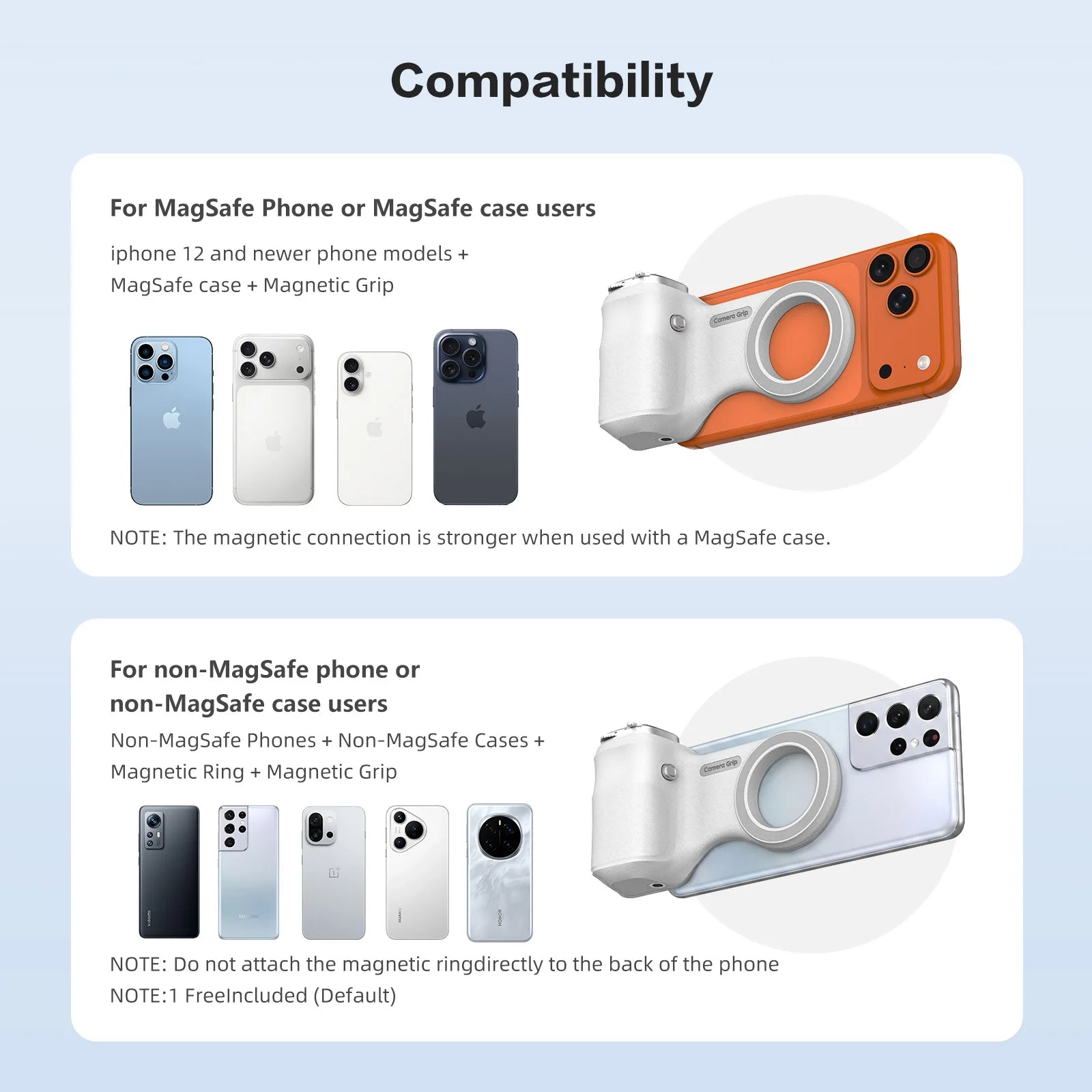 Hellodigi Magnetic Phone Camera Shoot Hand Grip Universal Smart Phone Holder Shooting Remote Control Handle for Iphone Andriod