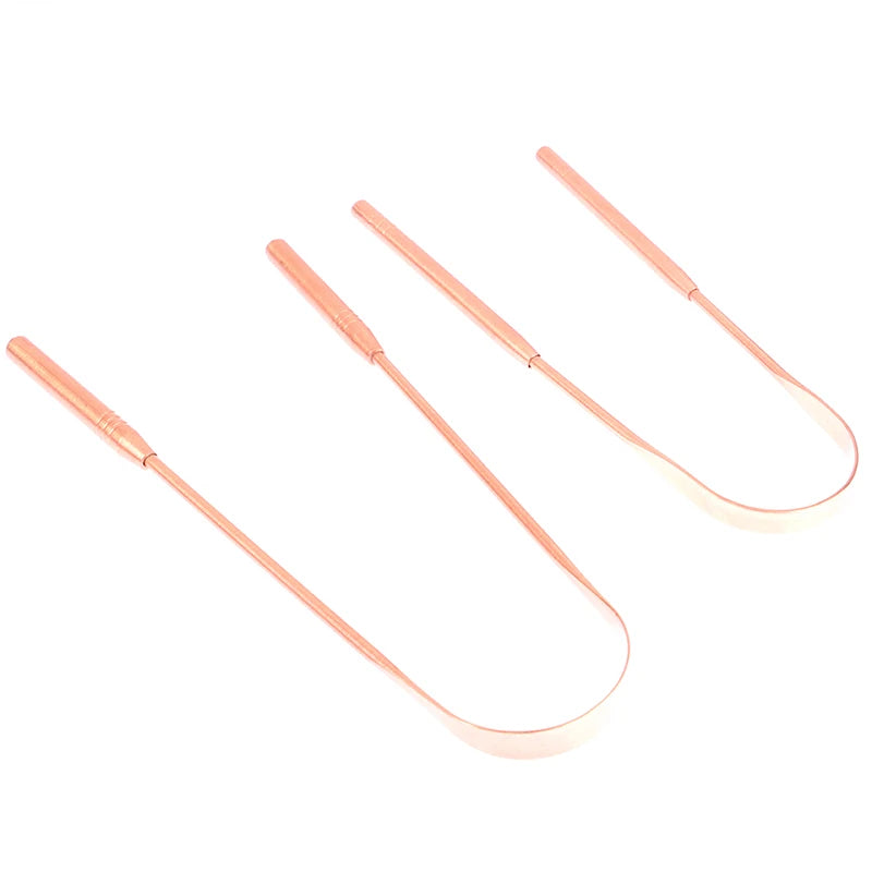 1Pc Copper Tongue Scraper Cleaner Scraper  Toothbrush Dental Oral Care Hygiene Health Care Tool For Men Women
