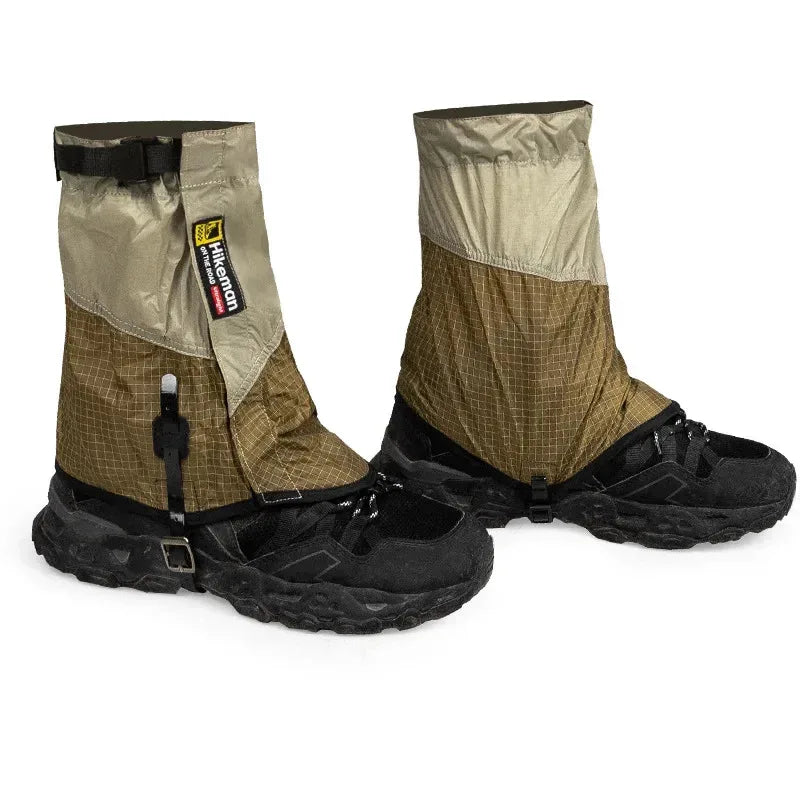 HIKEMAN 20D+UHMWPE Outdoor Hiking Gaiters Windproof Large Leg Covers for Camping Skiing Mountaineering and Desert Trekking