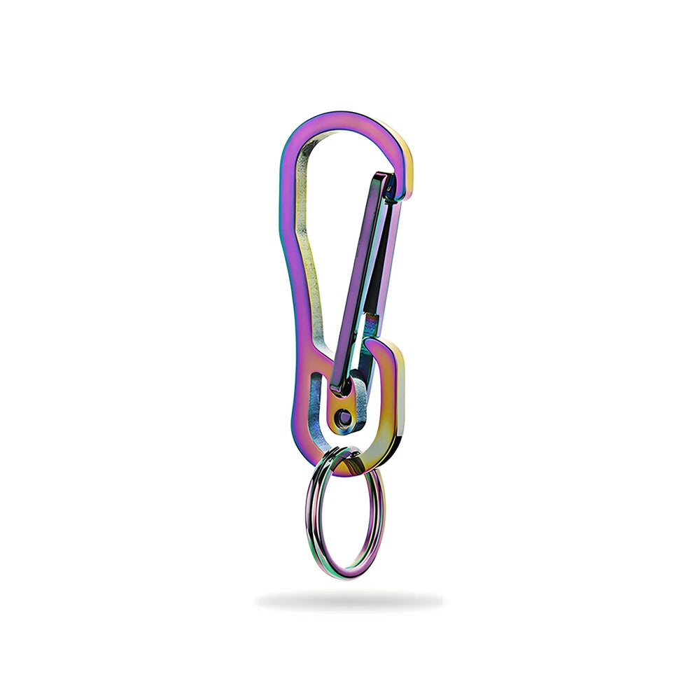 Portable Metal Carabiner Shape Key Ring Keyring Key Holder Clips Hook Holder Organizer Emergency Survival Whistle Keychain