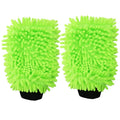 Green Super Absorbent Car Wash Gloves Scratch Free E-bike Auto Cleaning Tool Portable Gloves Car Wash Sponge Microfiber 1/2pcs