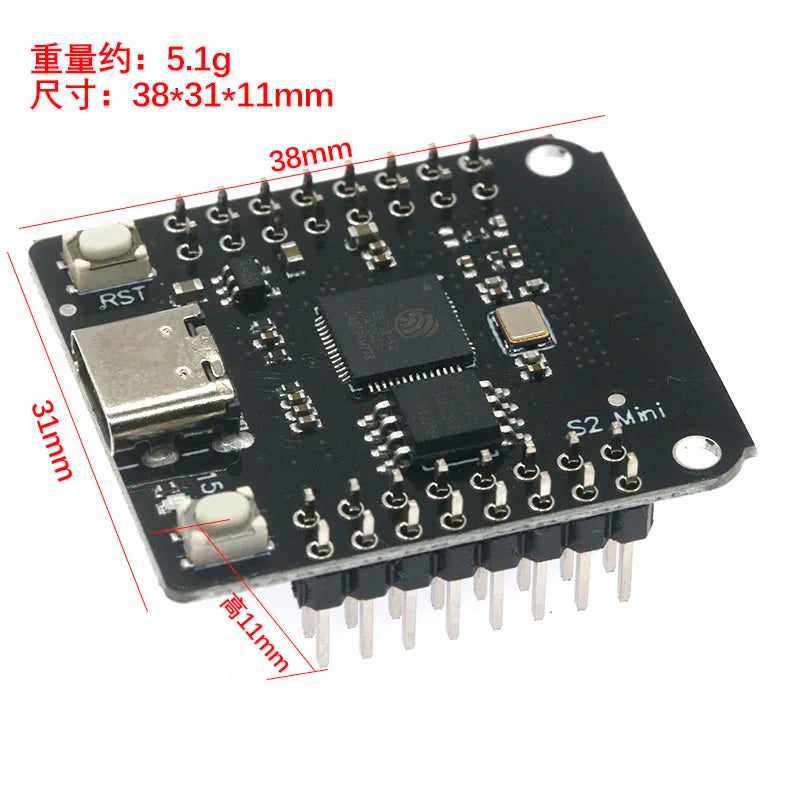 ESP32 S2 Mini V1.0.0 - LOLIN WIFI IOT Board based ESP32-S2FN4R2 ESP32-S2 4MB FLASH 2MB PSRAM MicroPython Arduino Compatible