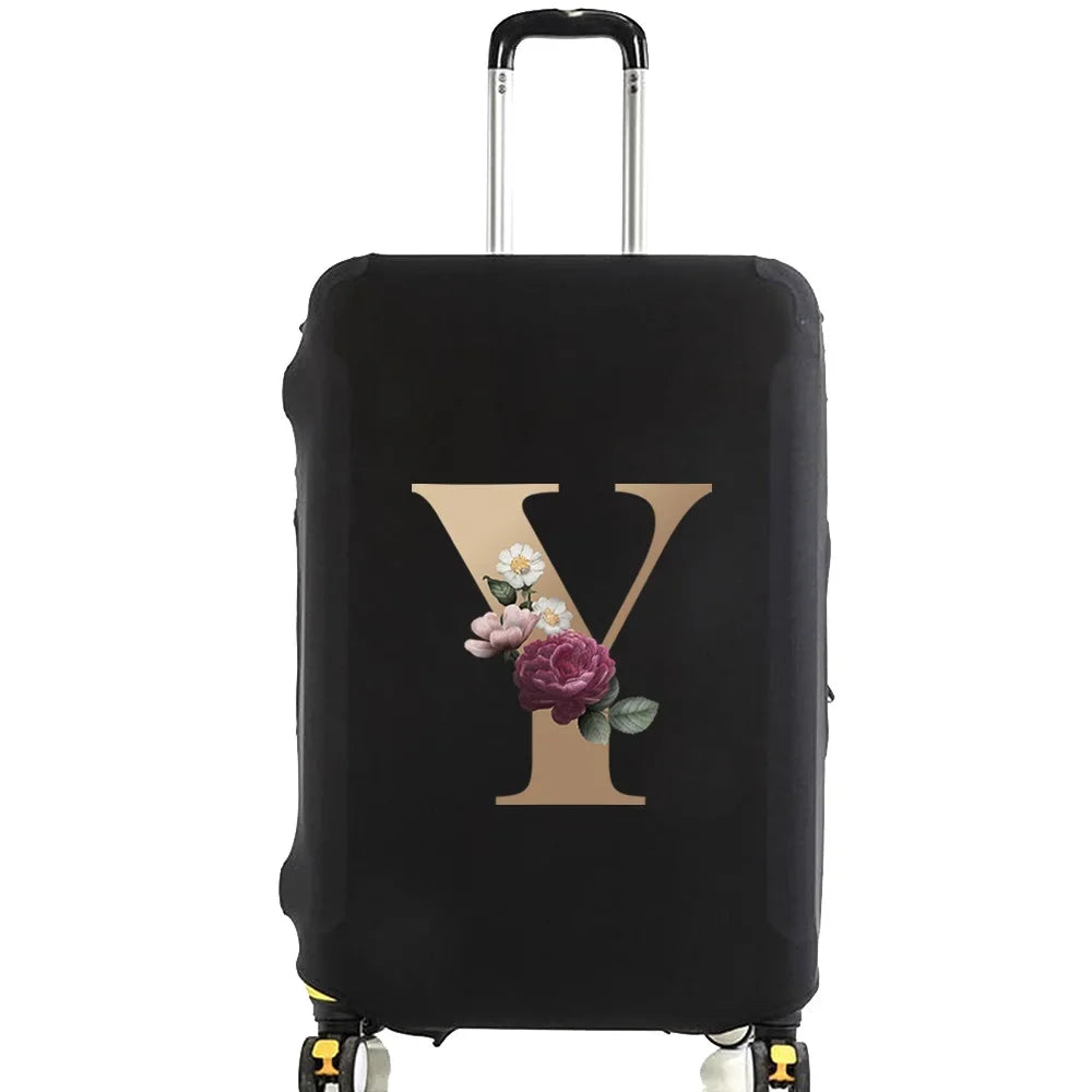 Travel Suitcase Protective Covers Thick Elastic Luggage Cover Protector for 18"-28"Baggage Travel Bag Case Gold Letter Printed