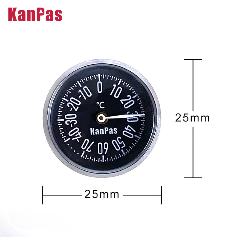 KANPAS Thermometer Hygrometer Mechanical Temperature Humidity Gauge Premium Metal Case No Battery for Car RV Home Outdoor Guitar