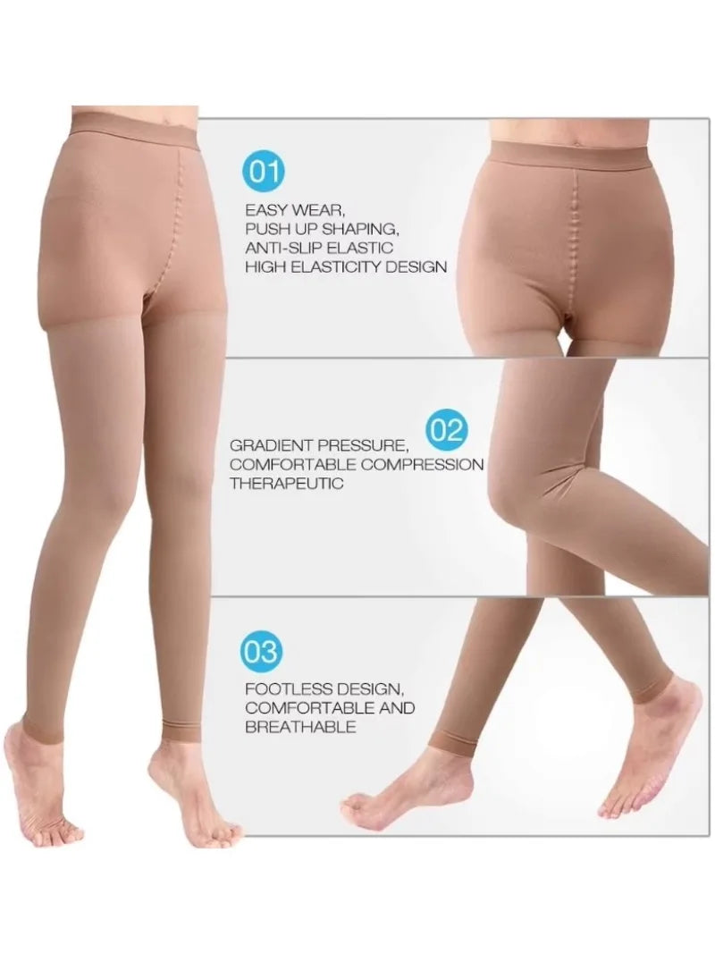 Medical Compression Pantyhose 15-20 MmHg Graduated Support Stockings for Nurses Shin Splints Flight Travel Varicose Veins