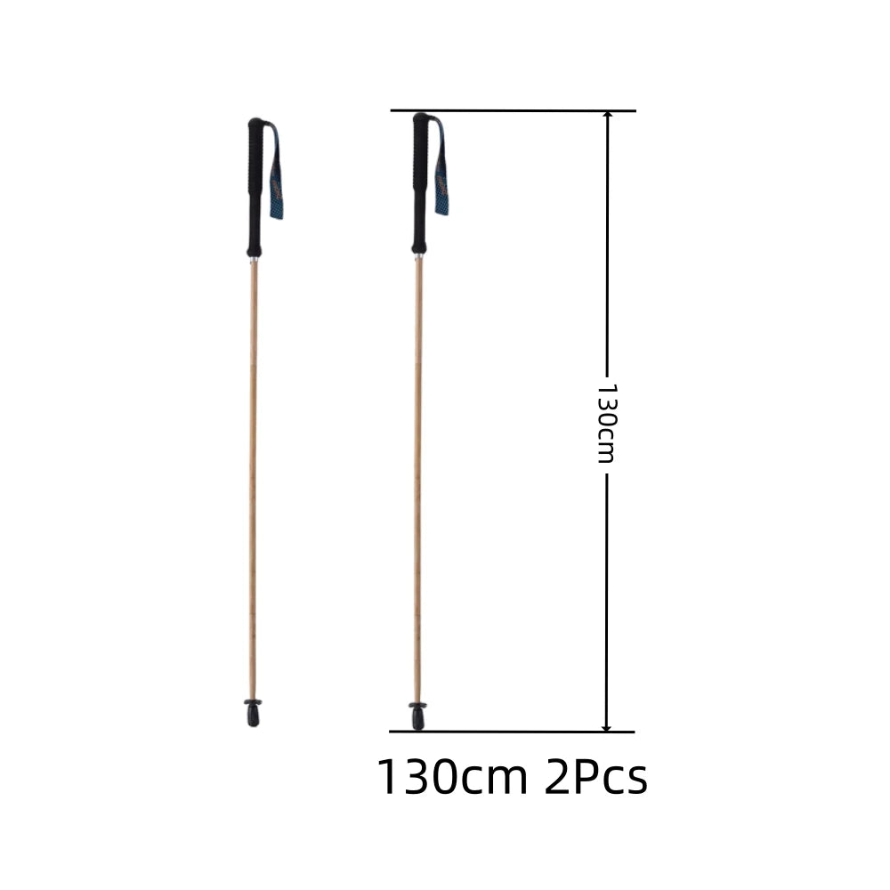 New Hiking Pole Ultralight Trekking Poles High Strength Carbon Fiber & Natural Bamboo Skin Trekking Pole Outdoor