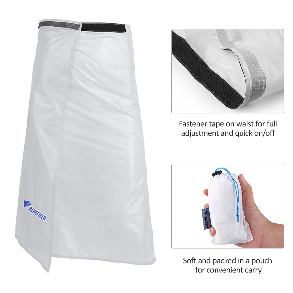 Lightweight Long Rain Kilt Waterproof Skirt Pants Trousers Silicone Coating Rain Gear Rainwear For Outdoor Hiking Camping