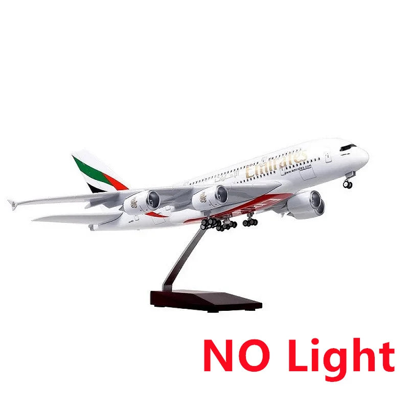 Airbus A380 UAE/Emirates Toy Plane Model 1/160 Scale 18 inchs Large Model Airplane Toy Kits with Stand Airliner Model Plane