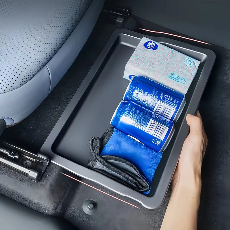 For Xpeng G6 2023-2026 Under Seat Storage Box Car Accessories Drawer Type Organizer Storage Front Seat Lower Box Case