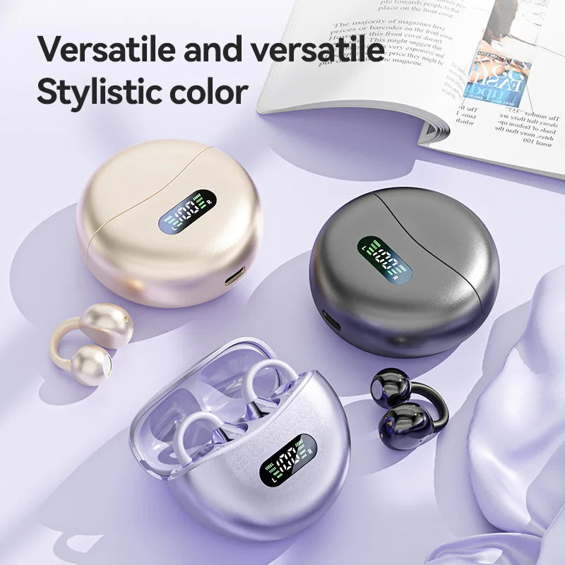 Open Ear Clip Earbuds ENC Wireless Bluetooth5.4 Headphone Noise Cancelling Earphone With Mic For Android iOS 2026