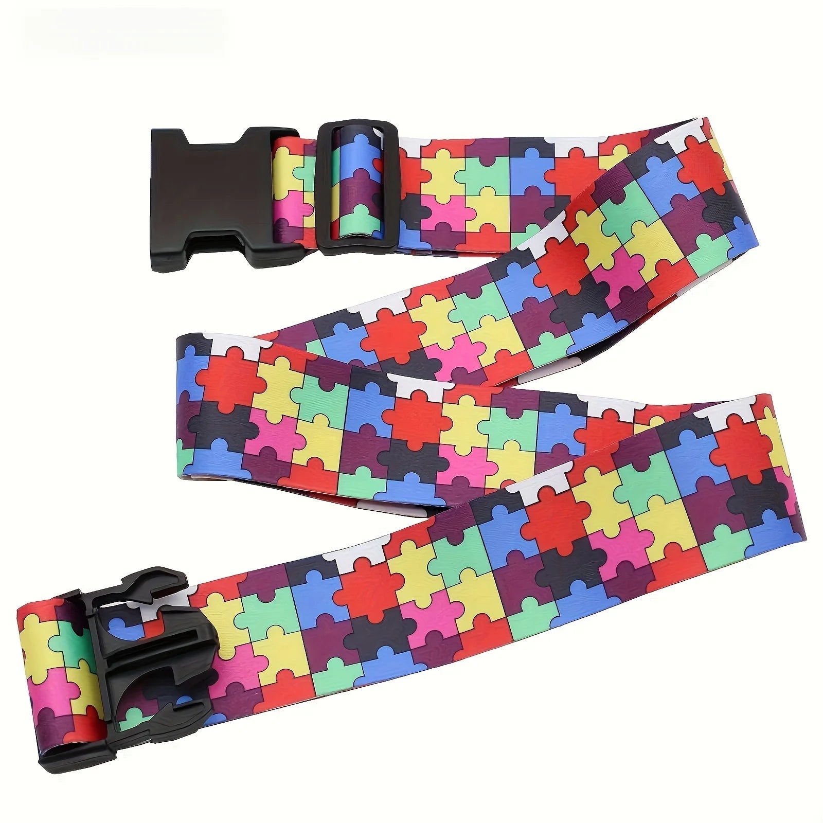 New Colorful Straight Shaped Luggage Straps for Suitcase, Polyester Luggage Belt with Adjustable Release Buckle Travel Accessory