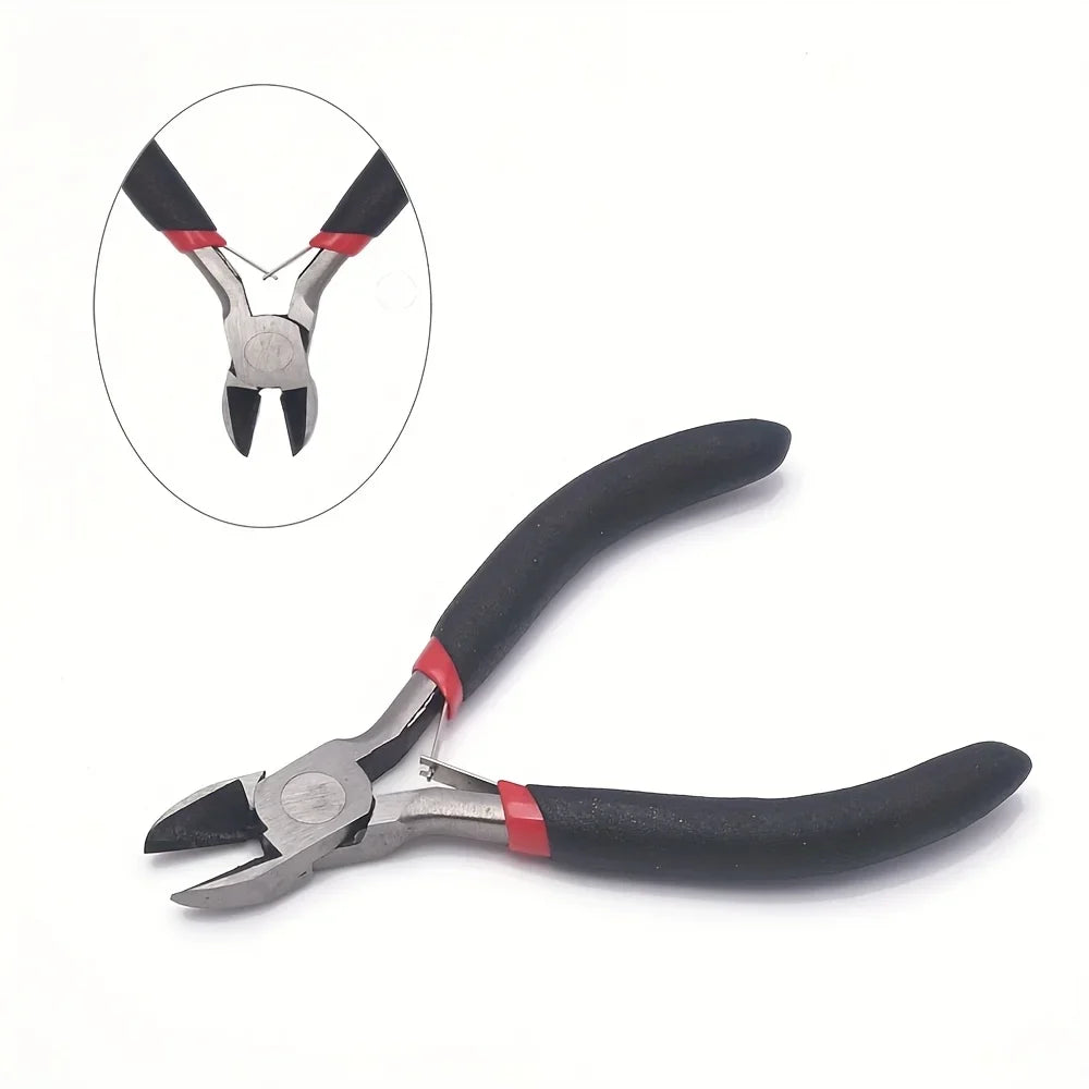 Multi-Purpose DIY Craft Pliers - Flat, Round, and Diagonal Nose Pliers with Metal Toothed Handles for Jewelry Making, Beading