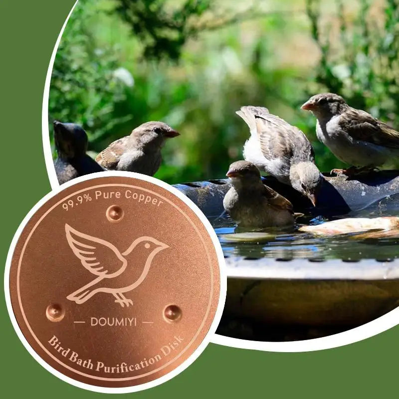 New【Bird Bath Copper Disk Copper Cleaning Disk Feeder Accessory Triple-Point Support Purifier Plate Patio Fountain Garden Bowl】