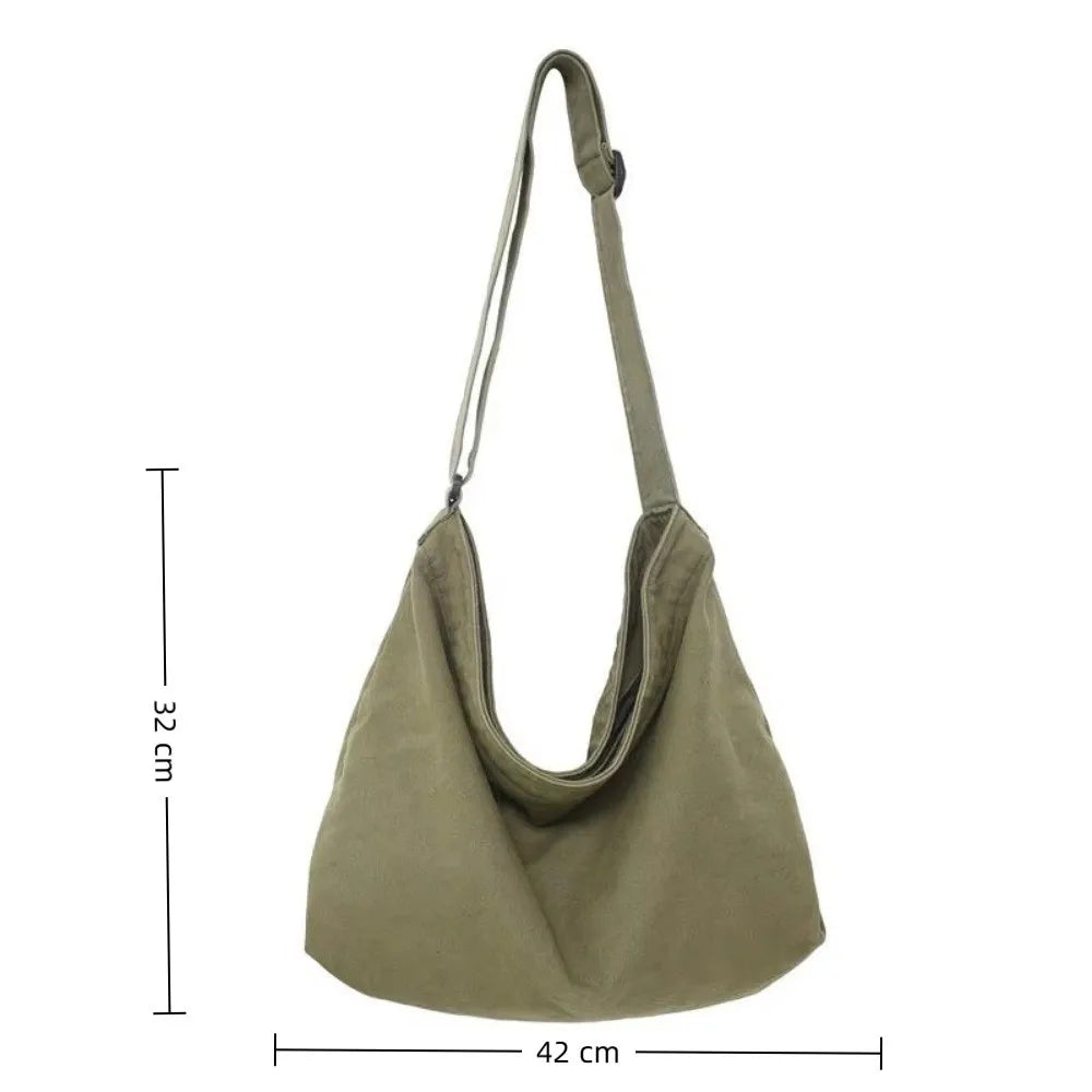 Retro Canvas Shoulder Bag Large Capacity Multi-purpose Messenger Bag Travel Tote Bag Student School Bag