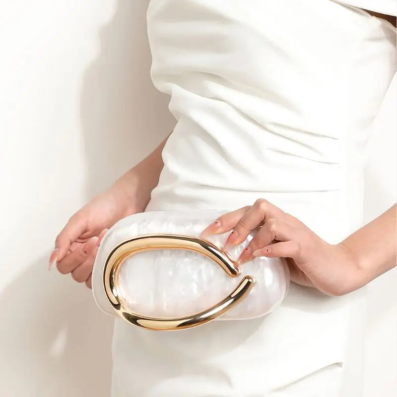 Luxury Women\'s Acrylic Evening Clutch | Elegant Wedding Party Handbag with Secure Clasp