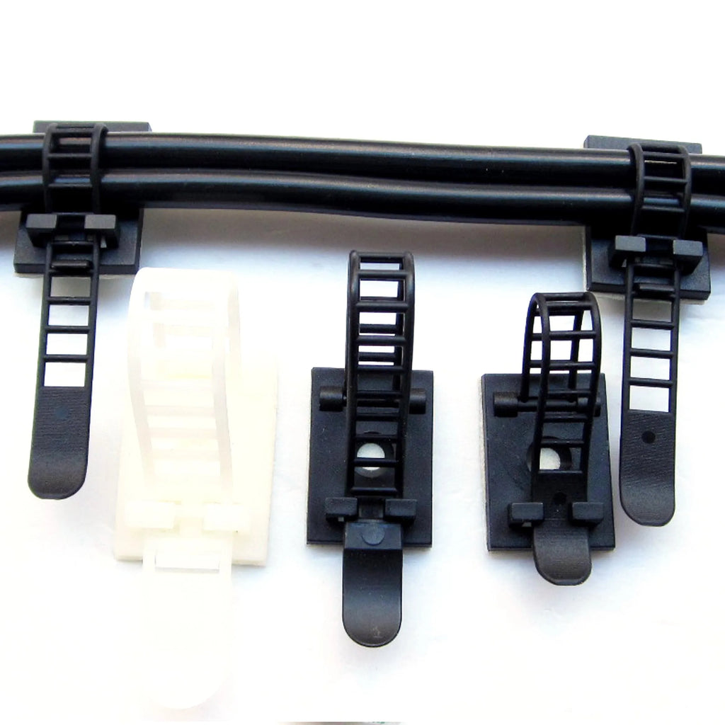 10pcs Adjustable Self Adhesive Cable Clamp Clips Wire Cord Power Line Holder Management Organizer Ties Fixer Trim Wrap