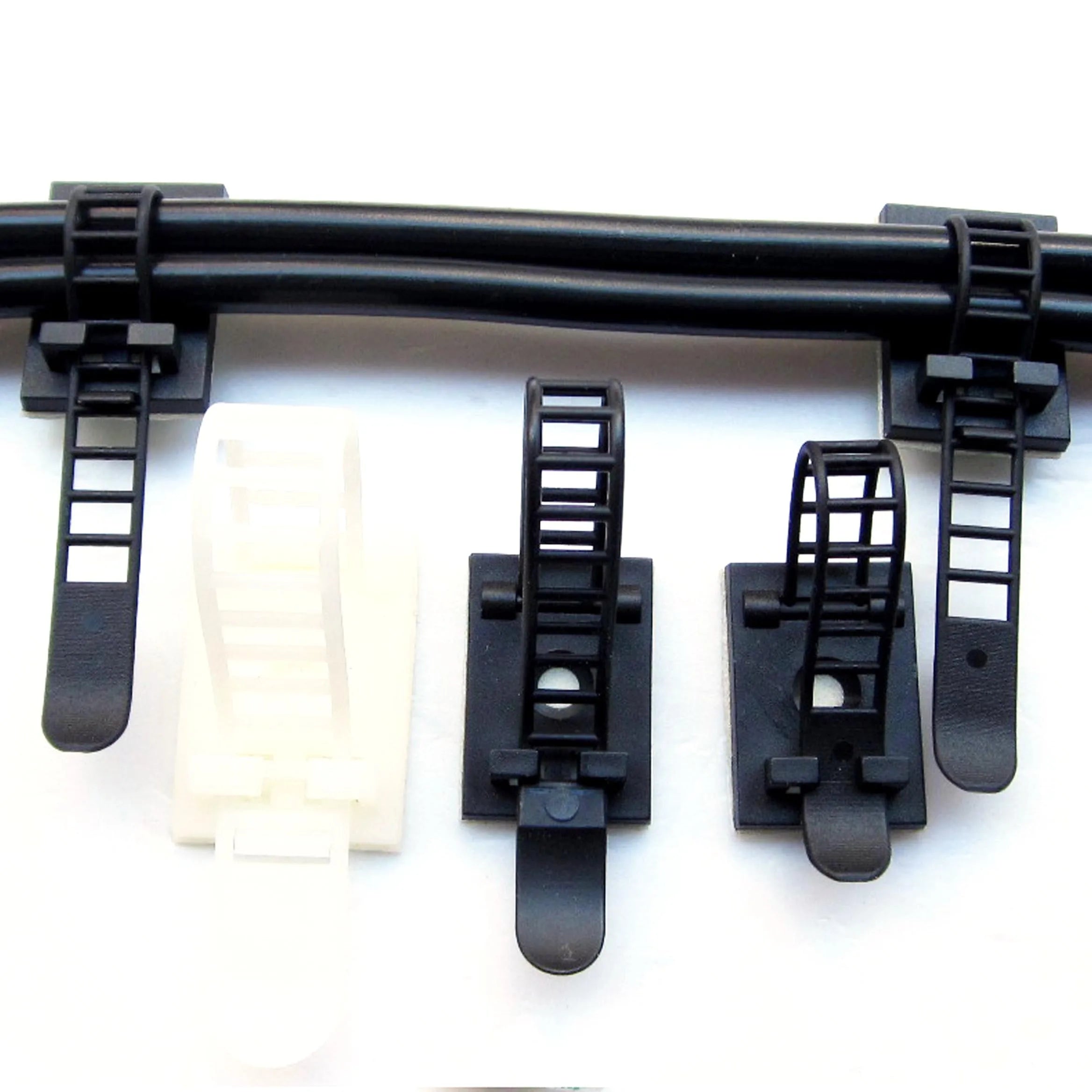 10pcs Adjustable Self Adhesive Cable Clamp Clips Wire Cord Power Line Holder Management Organizer Ties Fixer Trim Wrap