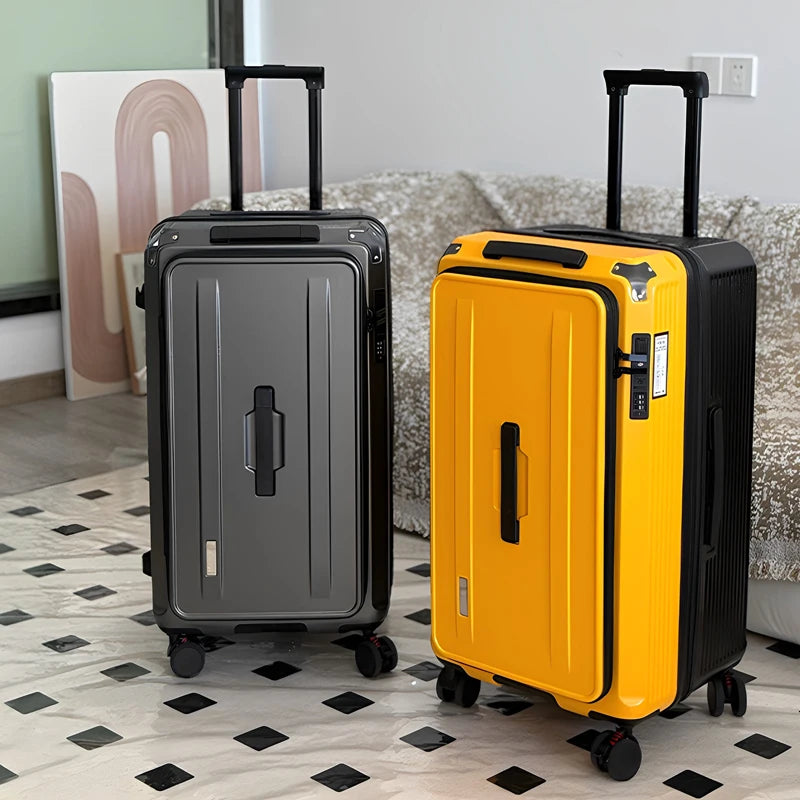 Expandable Large Size Travel Suitcase 32/34 inch Side Opening Large Deep Compartment Five-Wheel Luggage Thickened valise voyage