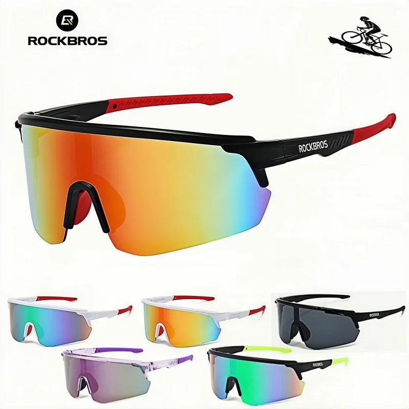 ROCKBROS New Large Lens Riding Windproof Sunglasses, Mountain Bike Glasses, Hiking Camping Fishing Mountaineering UV400 Goggles