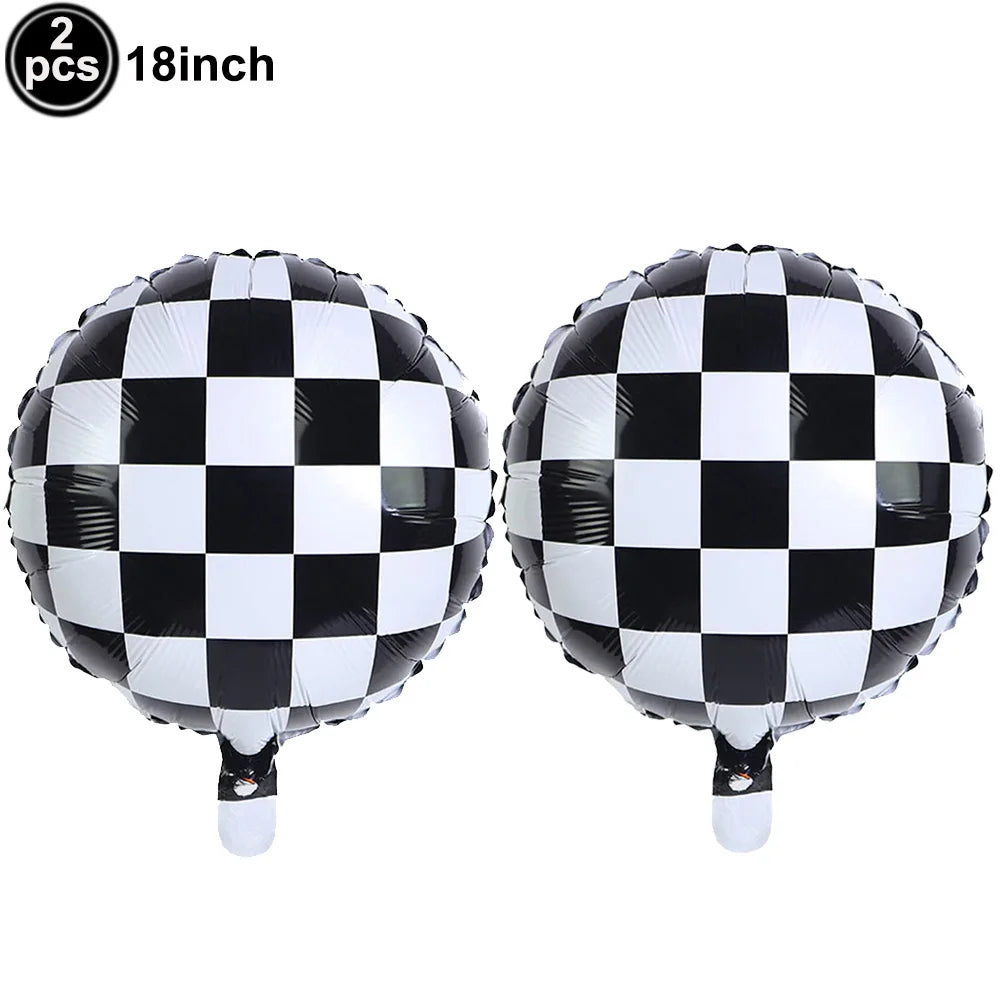 Race Car Theme Tablecloths Black White Checkered Rectangular Plastic Table Cover Racing Car Birthday Party Decorations Supplies