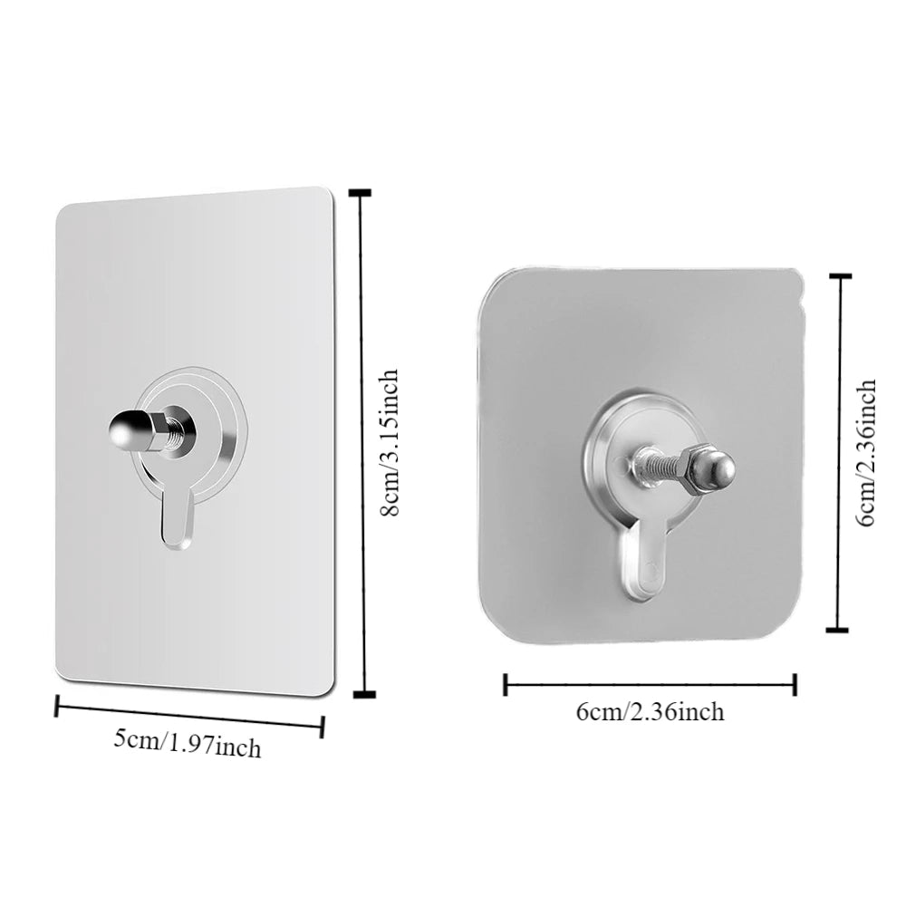 5Pcs Acrylic Self Adhesive Screw Stickers No Need to Punch Holes Wall Mounted Towel Coat Hooks No-trace Adhesive Key Bag Hooks