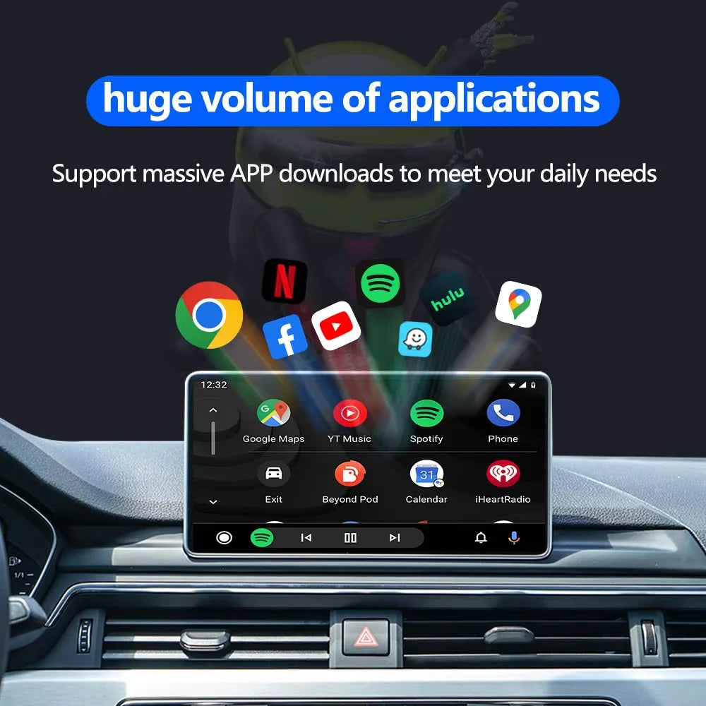 SKILLDRIVE 2026 3in1 Wireless CarPlay Adapter Android Auto Convertion Box Wireless Apple Carplay Built-in Netflix YouTube