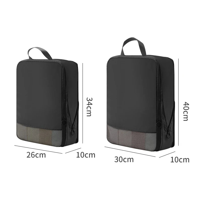 2pcs Set Soft Travel Organizer Storage Bag Suitcase Packing Cubes Set Portable Luggage Clothes Underware Tidy Pouch Compressible