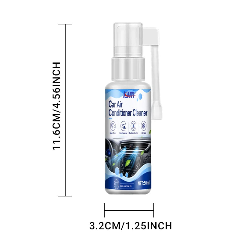 Automotive Air Conditioner Foam Cleanser 50ml Dual Nozzle Spray Car AC Vent Dust Mildew Deodorizing Care Agent