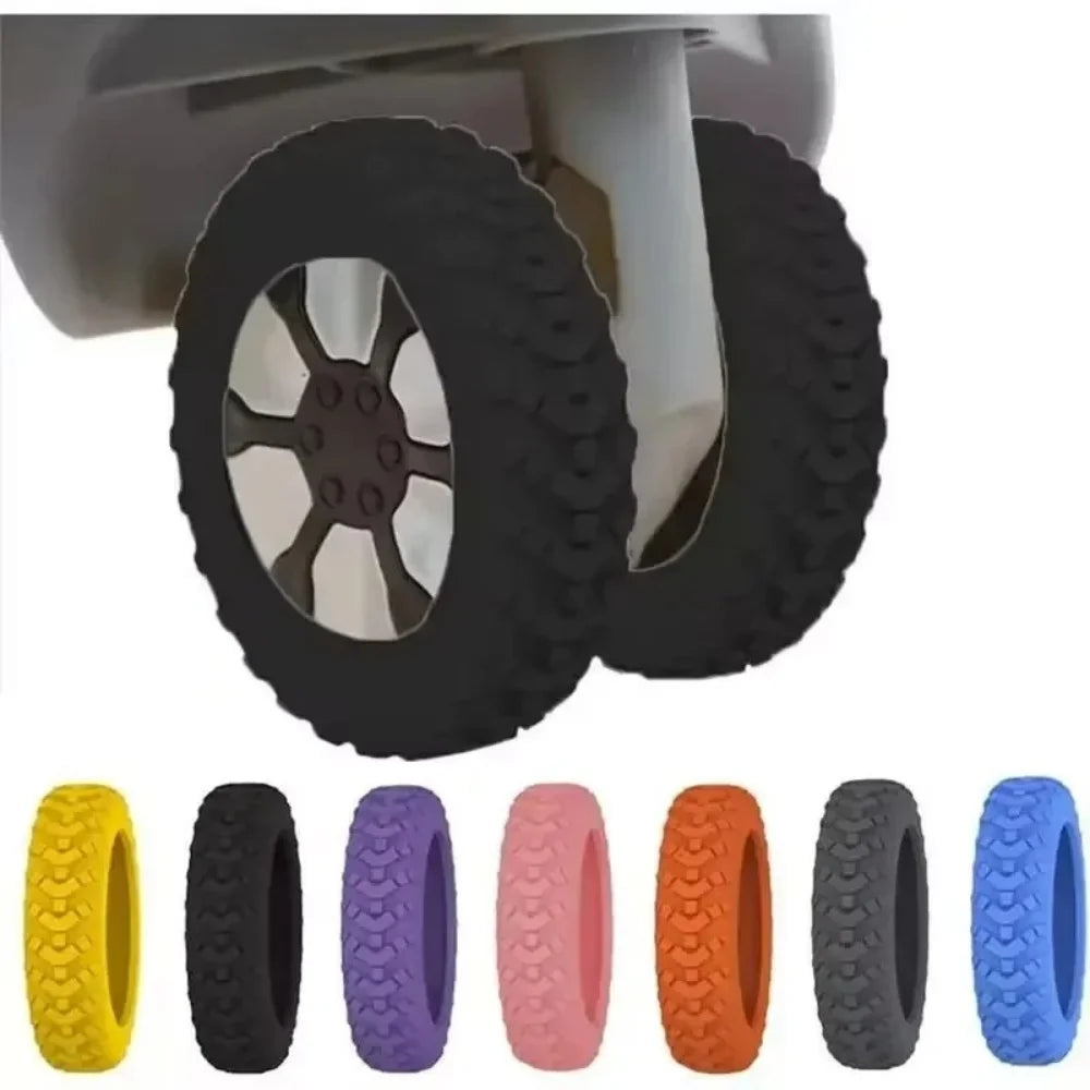 8PCS/Set Suitcase Wheels Protection Cover Silent Rubber Luggage Roller Cover Trolley Box Casters Cover Travel Luggage Caster Sho