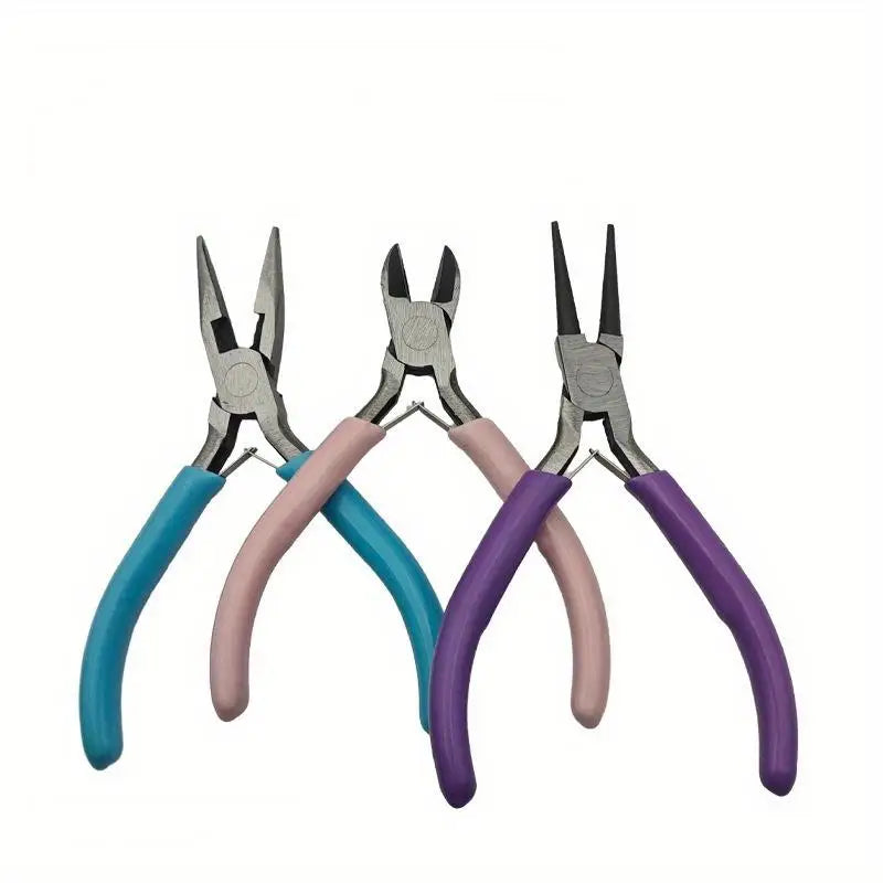 3pcs/set Multi Function Jewelry Pliers Needle Nose Diagonal Round Nose DIY Handmade Mini Tools