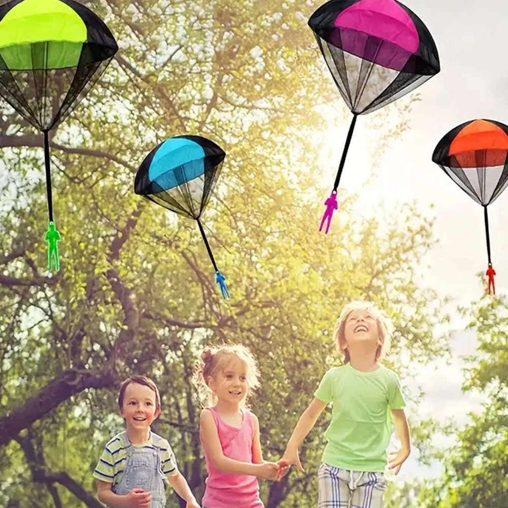 1/6 Sets Hand Throwing Parachute Kids Outdoor Funny Toys Game Play Toys for Children Fly Parachute Sport with Mini Soldier Game