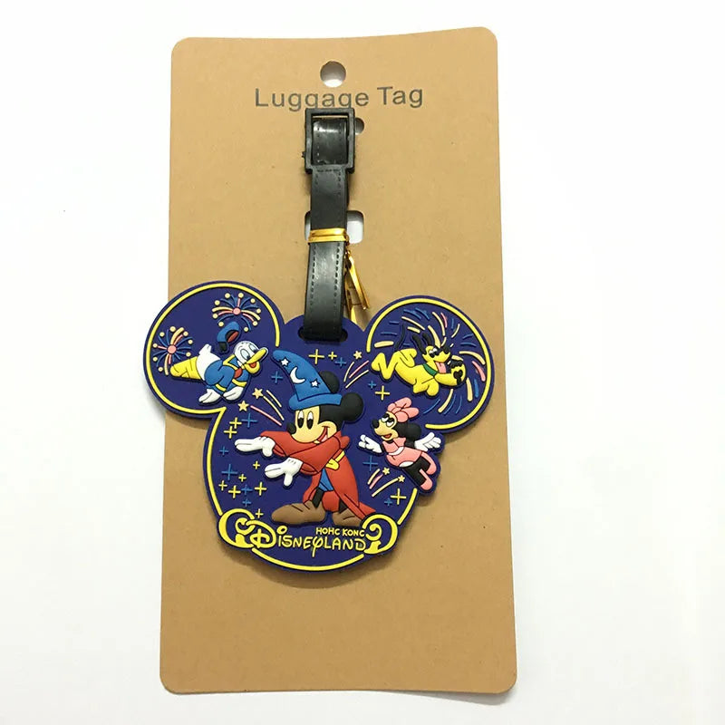 Classic Mickey Mouse Travel Accessories Luggage Tag Silica Gel Suitcase ID Addres Holder Baggage Boarding Tag Portable Label