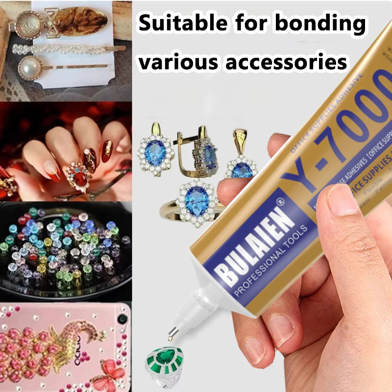 Y7000 Transparent Glue Set with Precision Nib for Rhinestone Crafts Jewelry Making 1/3/10PCS 110ml Office & School Supplies