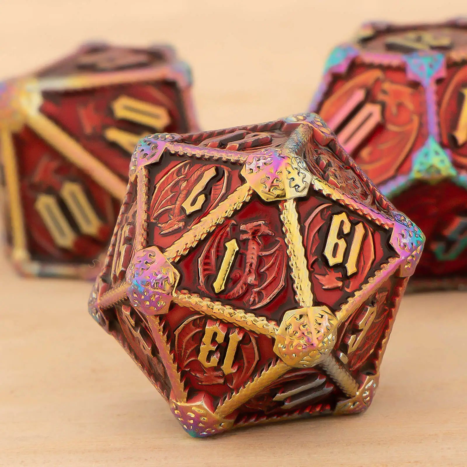 DND Metal Dice Set 7pcs – Polyhedral RPG D&D D20 D12 D10 D8 D6 D4 / Ensemble 7 dés métalliques DND – Polyédriques RPG jeux de rôle