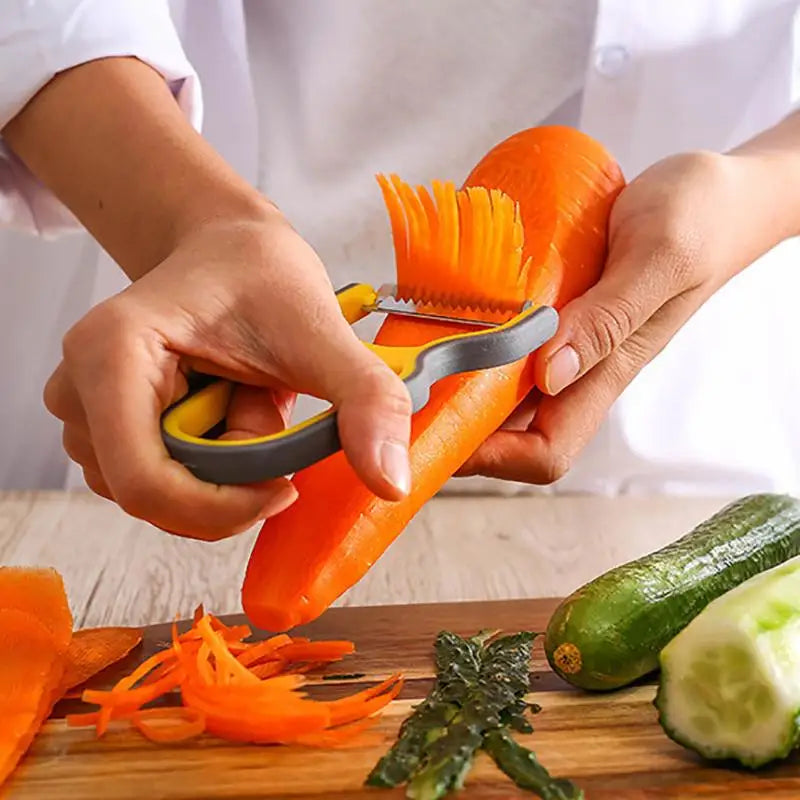 3Pcs Stainless Steel Multi-Function Potato Peeler Fruit Vegetable Chopper Mini Spud Slicer Grater Set Kitchen Tools