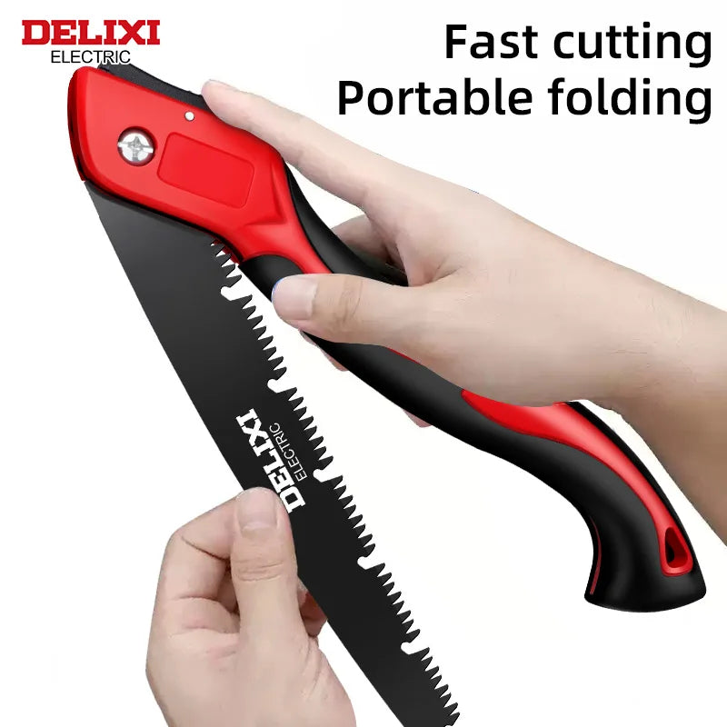 DELIXI ELECTRIC Folding Garden Saw 16/19/21 Inch Sizes | 1/3 Piece Sets | Thickened Wear-Resistant Steel Blade | Woodworking