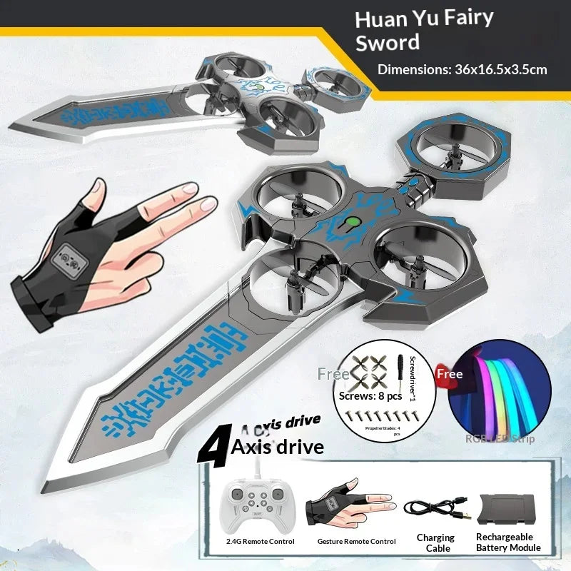 73cm Dual Control Control Flying Drone For Kids Rc Hand Sensing Remote Control Airplane Toy With Led Lights Easy To Fly Indoor