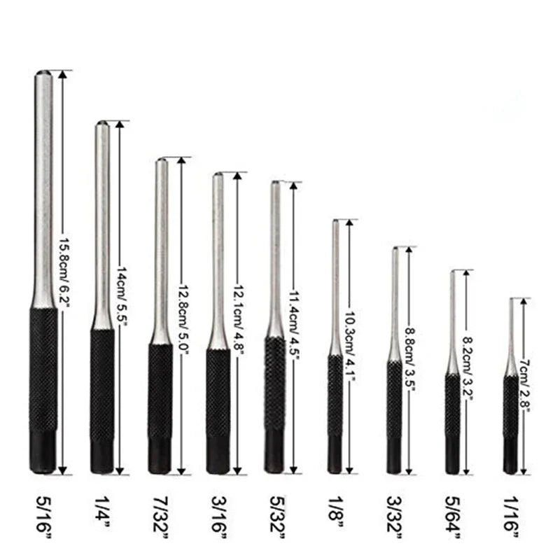 6/9/10 Type Needle Punching Kit, Steel Multi-sized Handle Rolled Needle Punching Tool, Hollow-ended Starting Punching Punch Tool