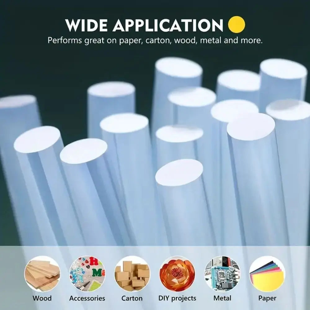 20Pcs Durable Transparent Hot Melt Glue Sticks Strong Adhesion Flexible EVA Glue Sticks EVA Adhesive Glue Rods Craft Supplies