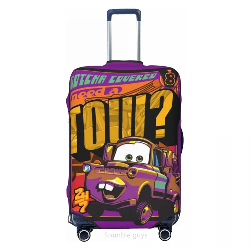 Travel Essential Elastic Luggage Cover Car Print Fits 18-32 Inch Suitcases Durable Dustproof Washable Anti-Scratch