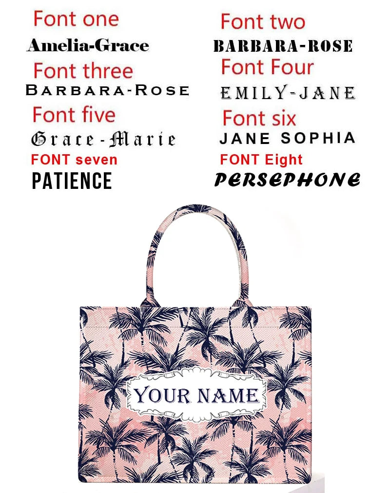 2026 New Personalized Custom Women's Tote Bag, Canvas Printed Handbag, Large Capacity Beach Bag