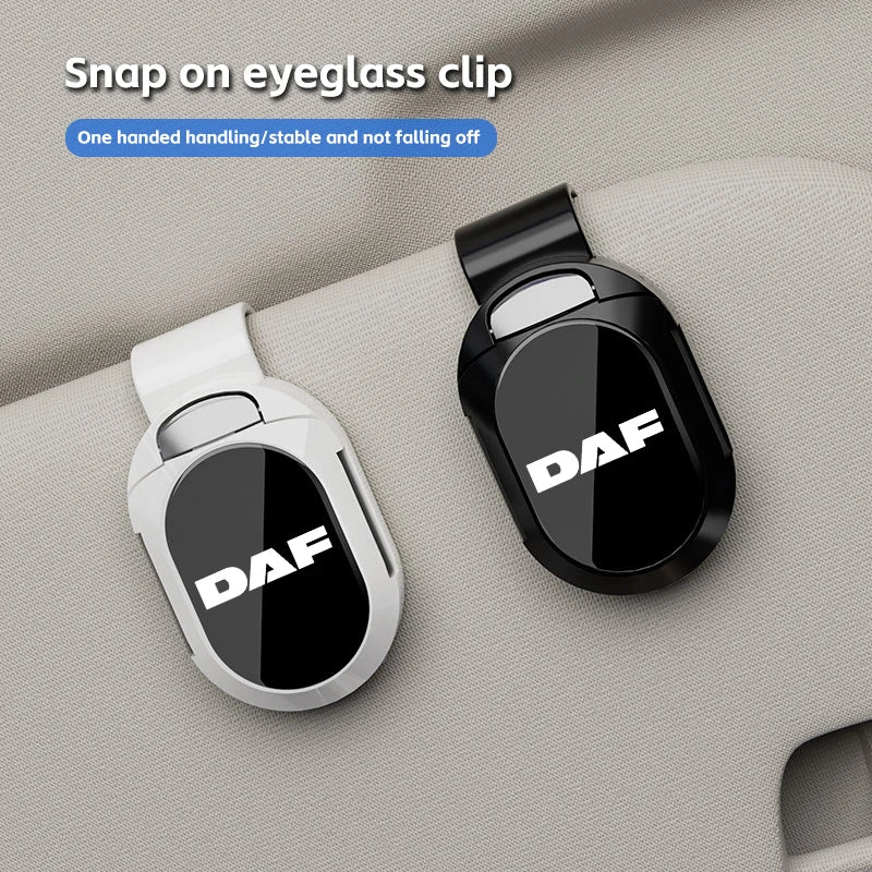 New Car Sun Visor Glasses Clips One-hand Pressing Eyeglasses Holder Sun Glasses for DAF 106xf 105 cf85 Truck lf van accessories