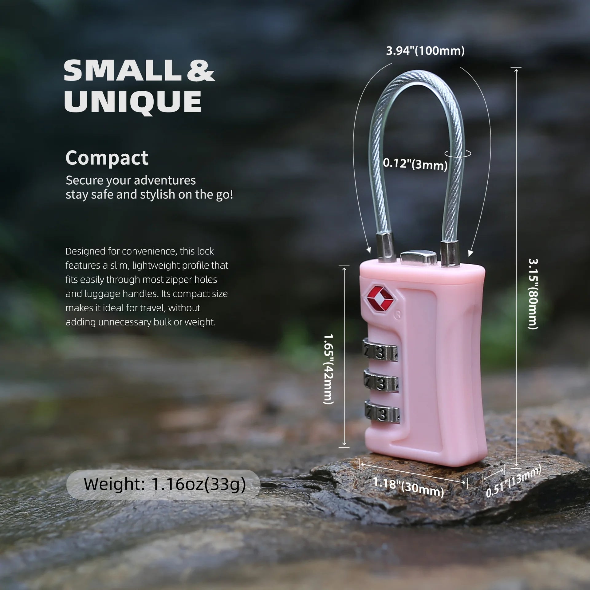 Portable TSA Customs Lock Gym Luggage Customs Lock Password Padlock Password Lock Anti-theft Code Padlock with Steel Cable