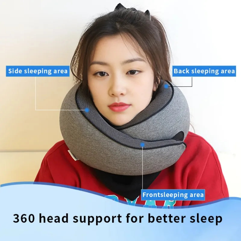 1Pc Portable Washable Outdoor Travel Pillow Set with Memory Foam Neck Support U-Shaped Neck Cushion for Air Travel