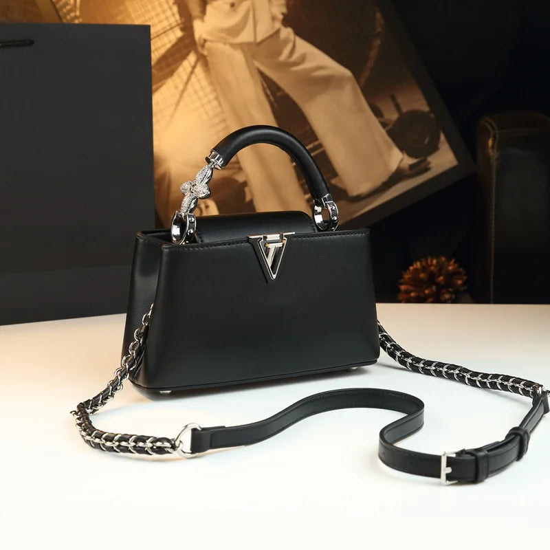 Stylish Designer Party Diaper Bag For Women Luxury Leather Tote Large Capacity Elegant Crossbody Handbag For Evening Outings