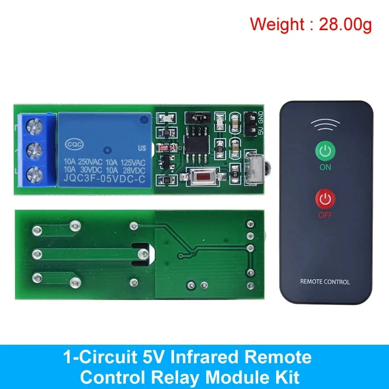 GREATZT IR 1 Channel Infrared Receiver Driving Switch Relay Driver Module Board 5V / 12V + Active Remote Controller