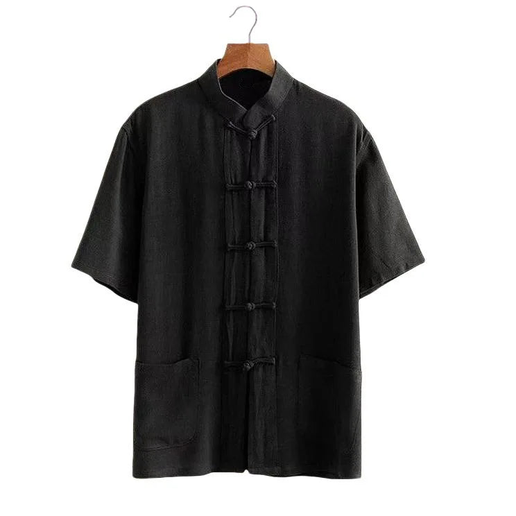 2026 New Men's Cotton Linen Tangzhuang Set Traditional Chinese Long Sleeve Suit Retro Ethnic Loose Tai Chi Clothing