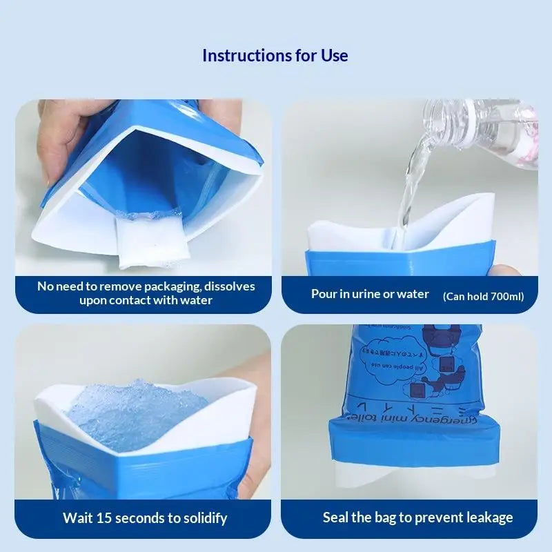 5Pcs Emergency Disposable Pee Bag For Men Women Instant Absorbent Leakproof Travel Urinal Bags For Car Hiking Outdoor Use