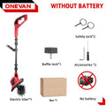 ONEVAN 4000W Electric Tiller Cultivator Portable Grass Trimmer Handheld Cordless Garden Soil Turning Tool For Makita Battery Pin
